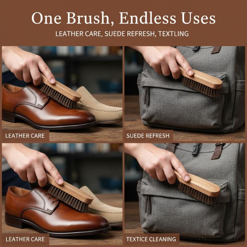 1 Buah Sikat Sepatu Kayu Bulu  - Shoe Cleaning Brush ulasan dan harga